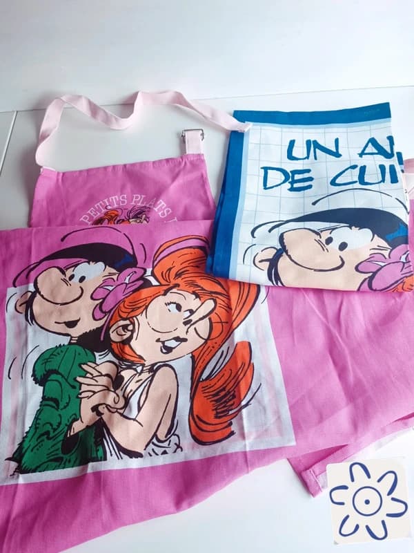 Duo Cuisine Gaston Lagaffe – Tablier + Torchon (Officiel Dargaud)