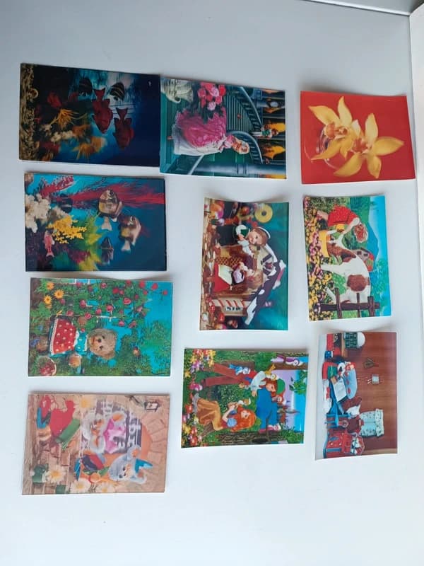 Lot 10 Cartes Postales 3D Lenticulaires Toppan